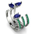 Pear Shape Sapphire Glam Open Ring - Quinn No. 30 image 1