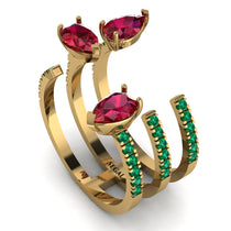 Pear Shape Ruby Glam Open Ring - Quinn No. 25 image 1