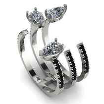 Pear Shape Diamond Glam Open Ring - Quinn No. 33 image 1