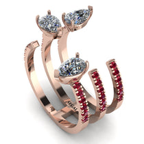 Pear Shape Diamond Glam Open Ring - Quinn No. 47 image 1