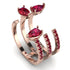 Pear Shape Ruby Glam Open Ring - Quinn No. 56
