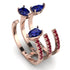 Pear Shape Sapphire Glam Open Ring - Quinn No. 59 image 1
