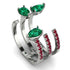 Pear Shape Emerald Glam Open Ring - Quinn No. 51