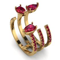 Pear Shape Ruby Glam Open Ring - Quinn No. 55 image 1