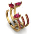 Pear Shape Ruby Glam Open Ring - Quinn No. 55