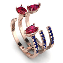 Pear Shape Ruby Glam Open Ring - Quinn No. 71 image 1