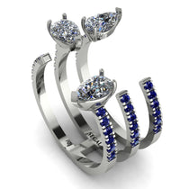 Pear Shape Diamond Glam Open Ring - Quinn No. 63 image 1