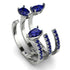 Pear Shape Sapphire Glam Open Ring - Quinn No. 75