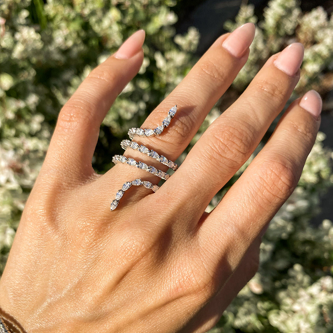 Luxurious Spring-Shaped Diamond Ring- Delia no. 1