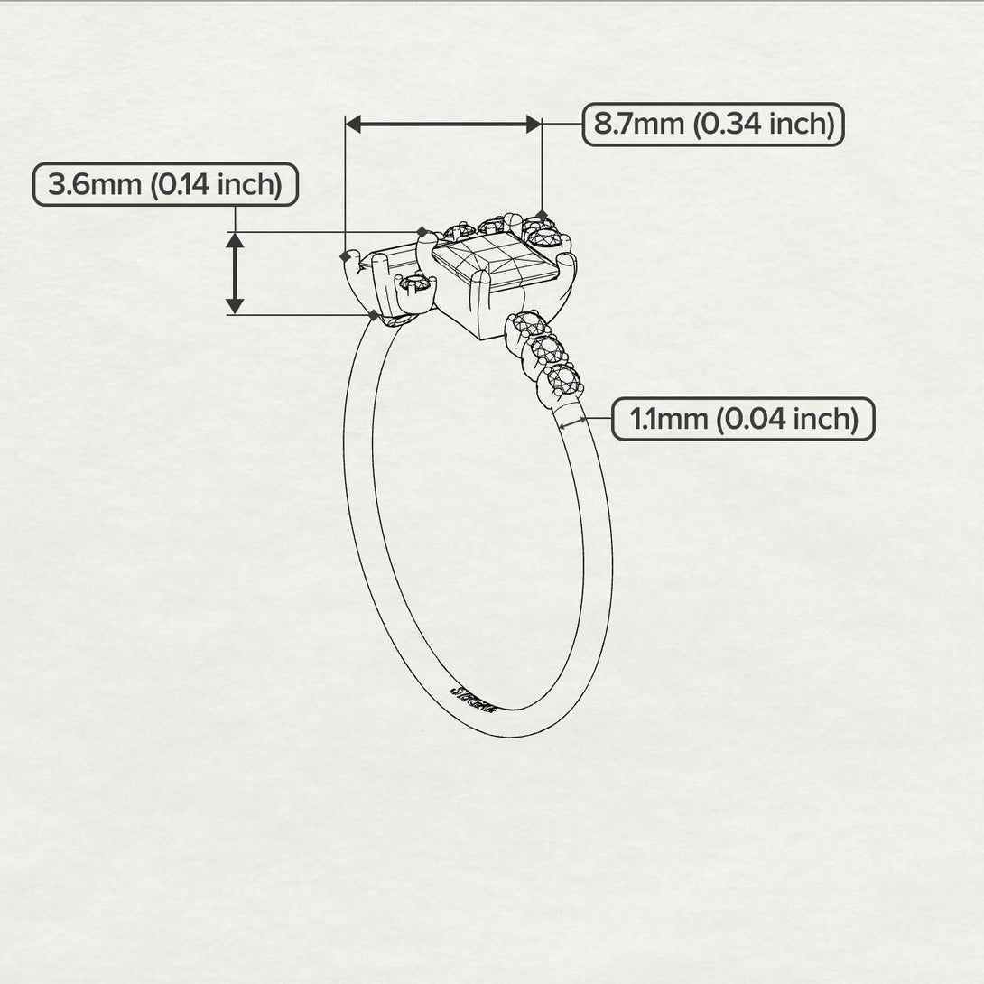 Princess Cut Mix Ruby Ring - Mya No. 10