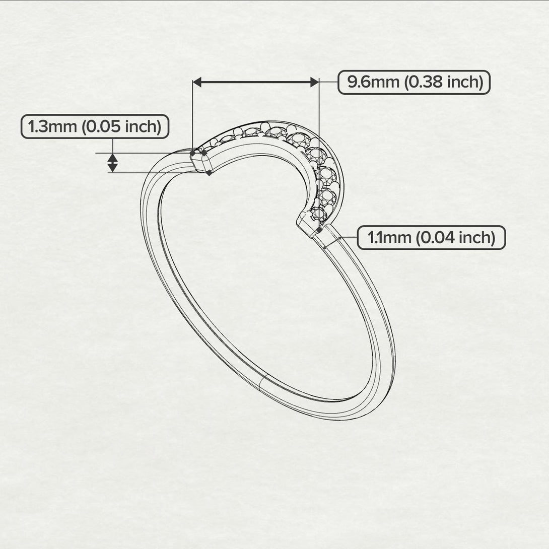 Half Round Stacking Black Diamond Ring - Alana No. 8