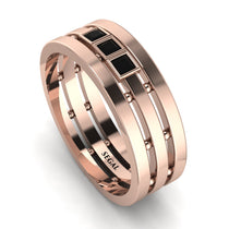 Geometrical Black Diamond Wedding Ring - David No. 8 image 1