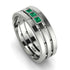Geometrical Emerald Wedding Ring - David No. 6