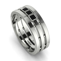 Geometrical Black Diamond Wedding Ring - David No. 9 image 1