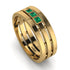 Geometrical Emerald Wedding Ring - David No. 4
