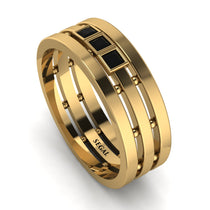 Geometrical Black Diamond Wedding Ring - David No. 7 image 1