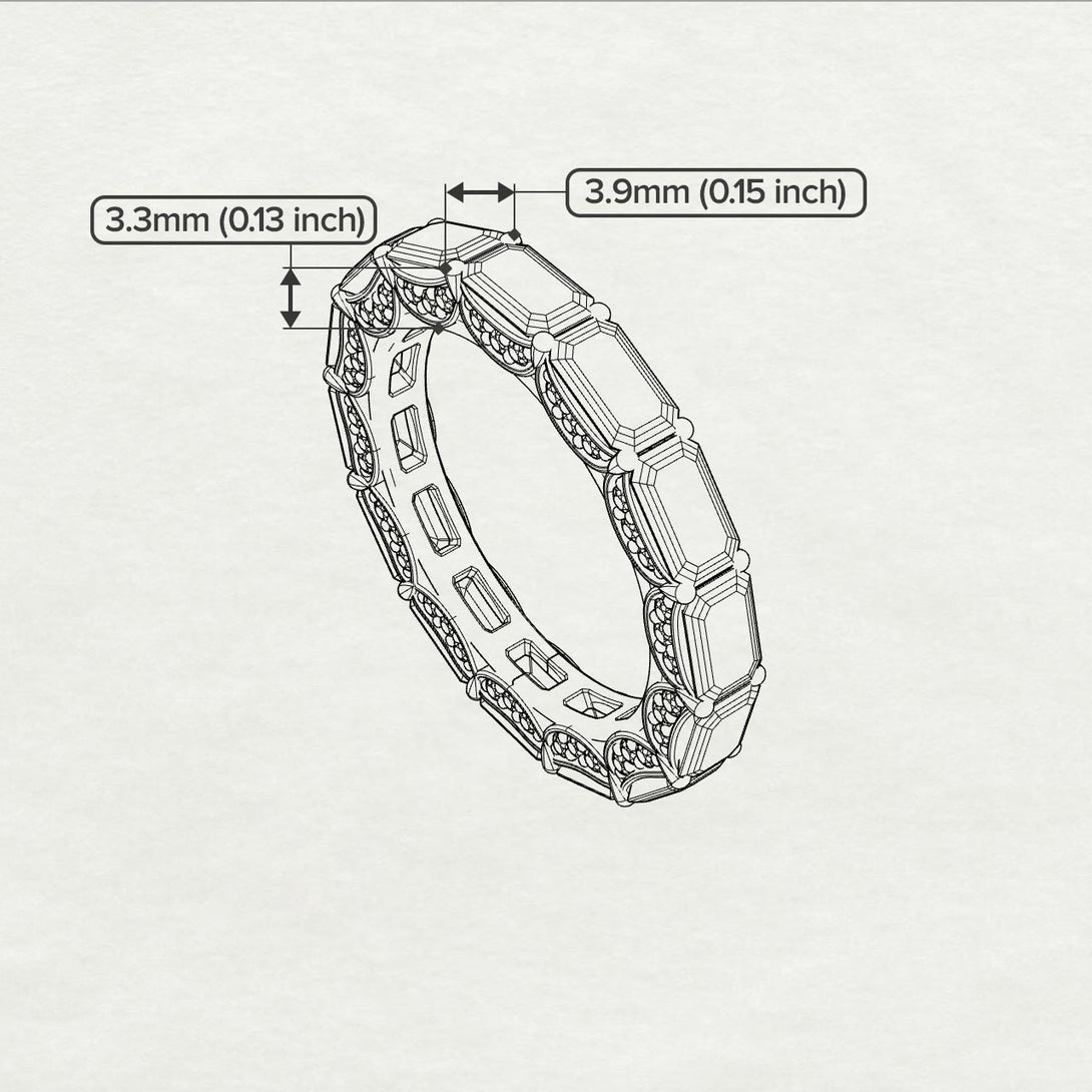 Eternity Emerald Hidden Black Diamonds Band - Ember No. 54