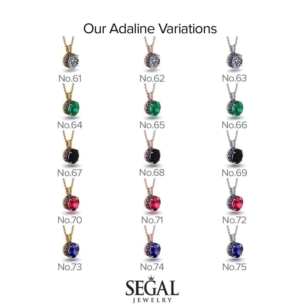 Black Diamond Necklace With Hidden Halo - Adaline No. 7
