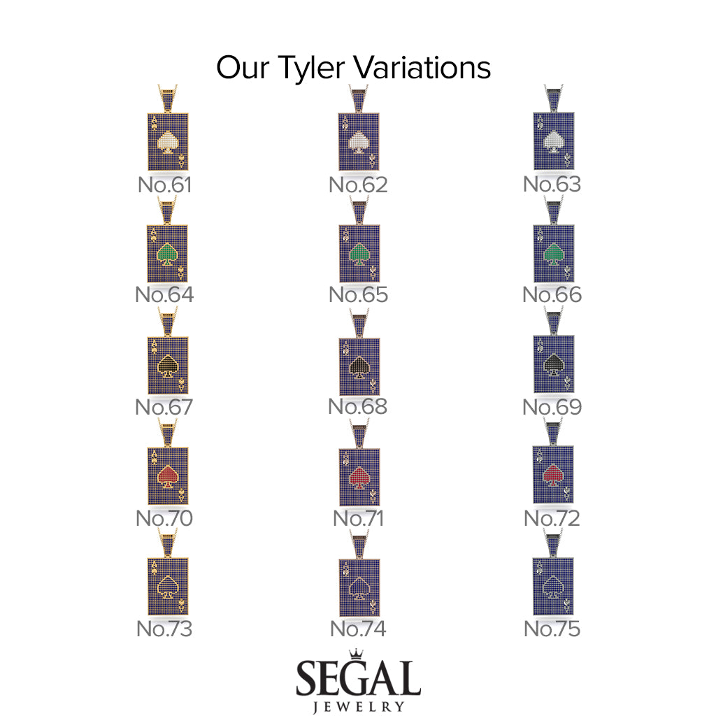 Ace Of Spades Emerald Card Necklace - Tyler No. 16