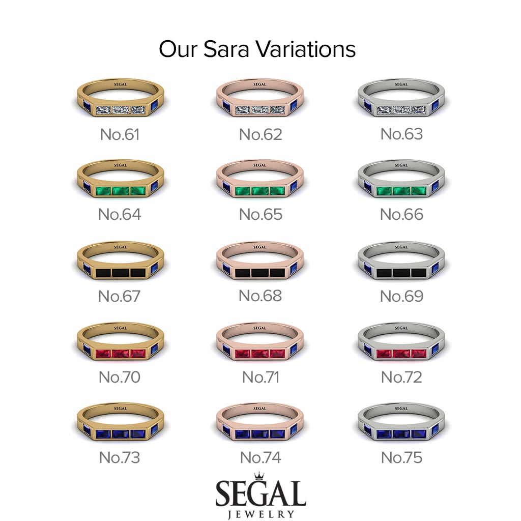 Emerald Cut Thin Emerald Signature Ring - Sara No. 5
