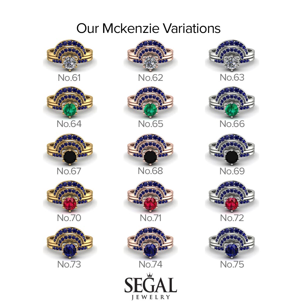 Stacking Black Diamond Bridal Set - Mckenzie No. 69