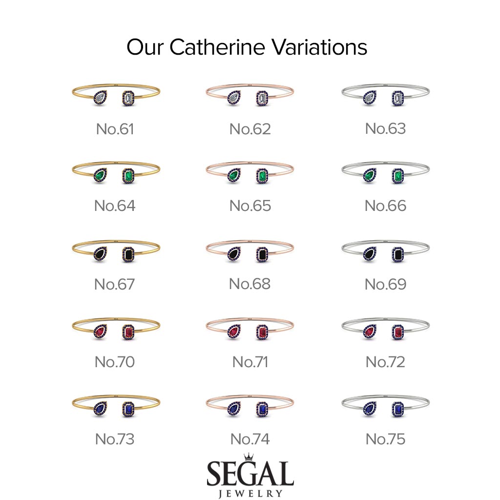 Geometric Pearl And Emerald Ruby Bracelet - Catherine No. 11