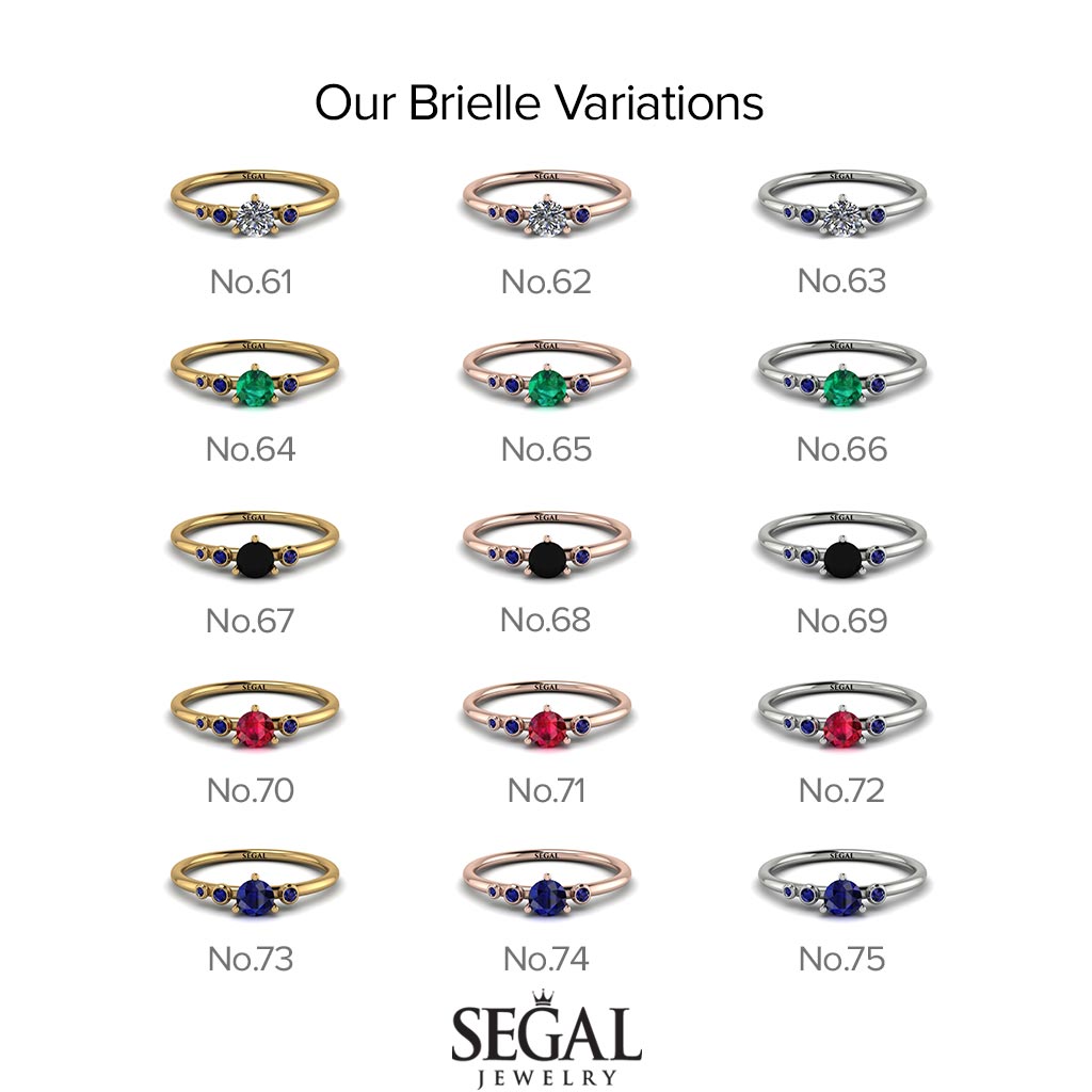 Minimalist Thin Sapphire Ring - Brielle No. 13