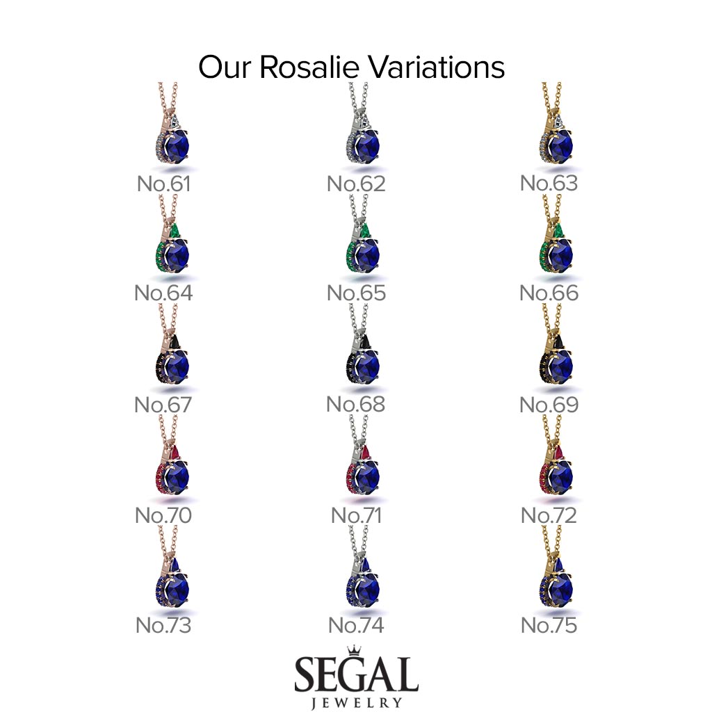 Hidden Halo Black Diamond Necklace - Rosalie No. 9