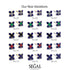 Geometrical 5 Black Diamonds Stud Earrings - Noa No. 24