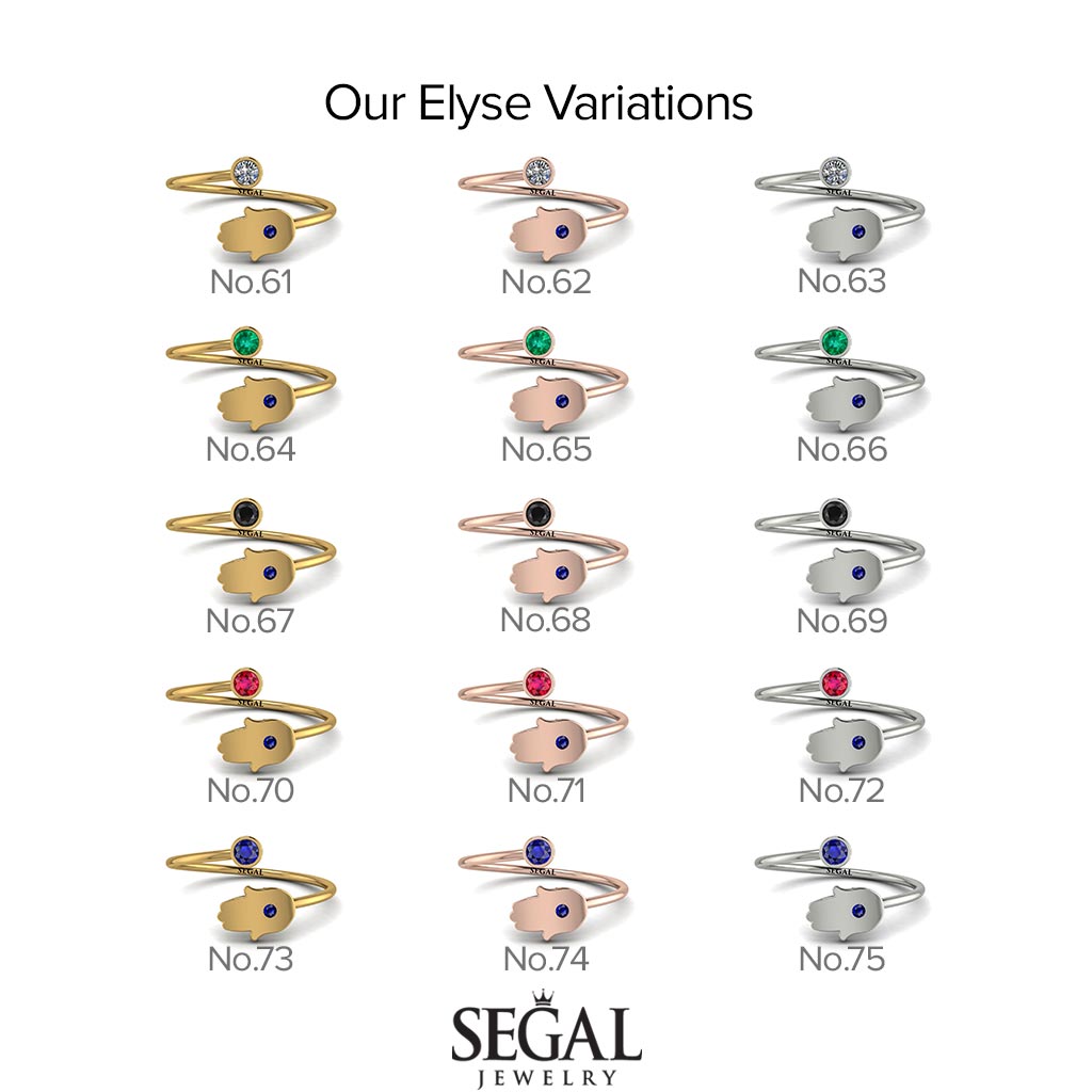 Delicate Minimalist Hamsa Ring - Elyse No. 12