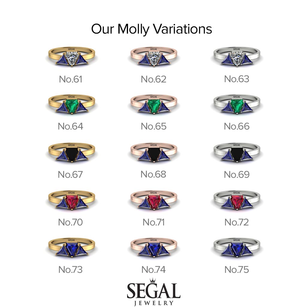 Triangle Sapphire Engagement Ring - Molly No. 28