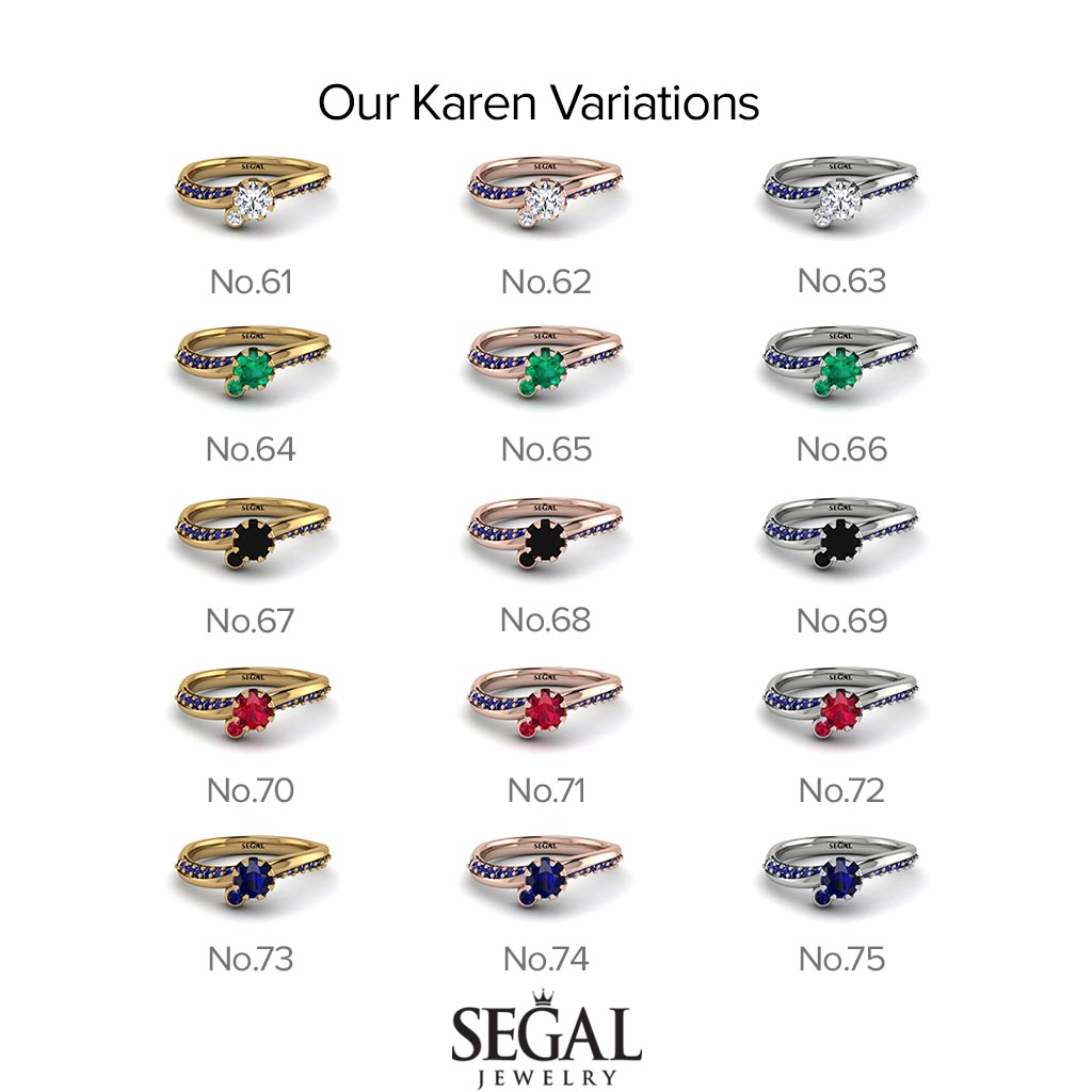 Delicate Emerald Engagement Ring - Karen No. 35