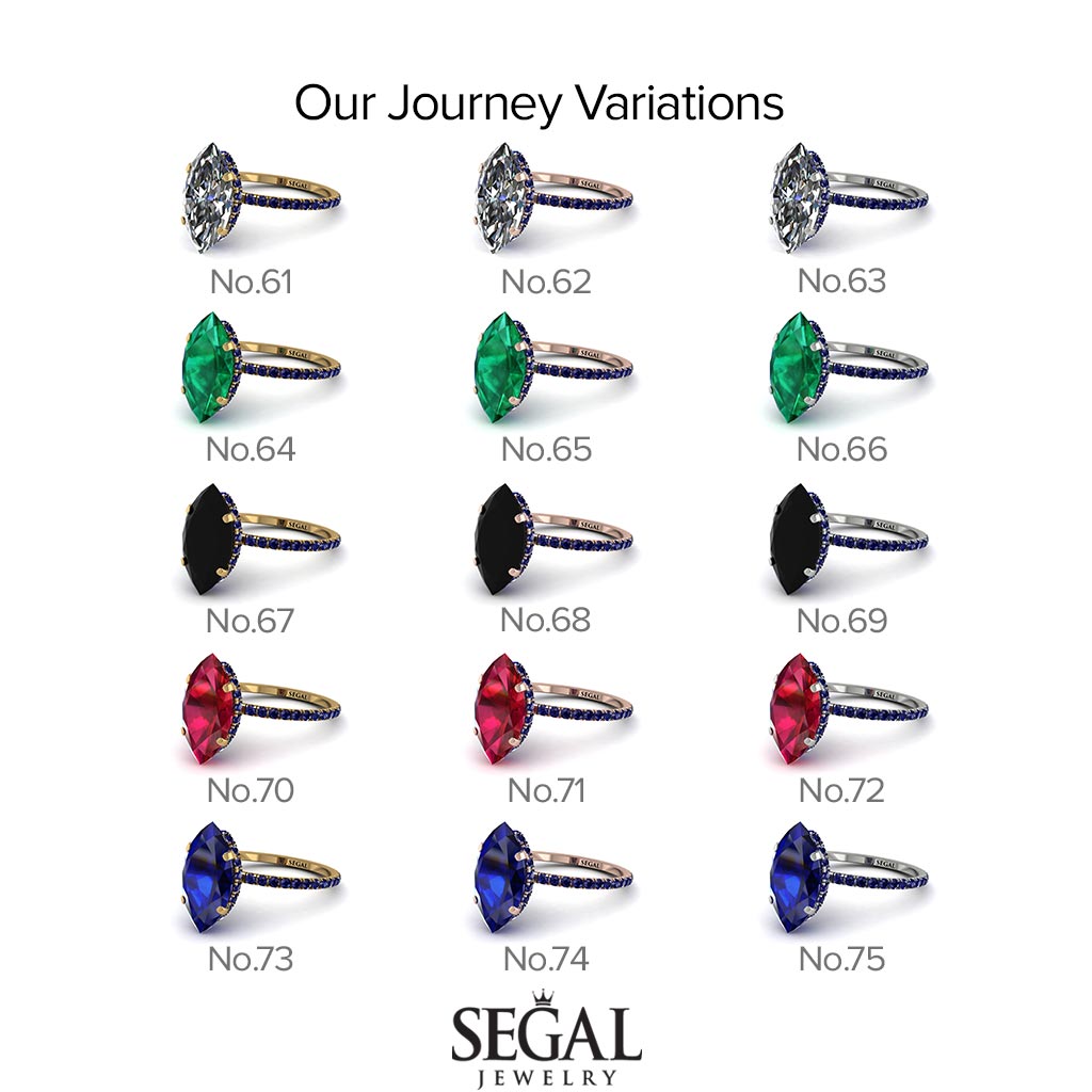 Salvador's Hidden Halo Marquise Black Diamond Engagement Ring - Journey No. 90