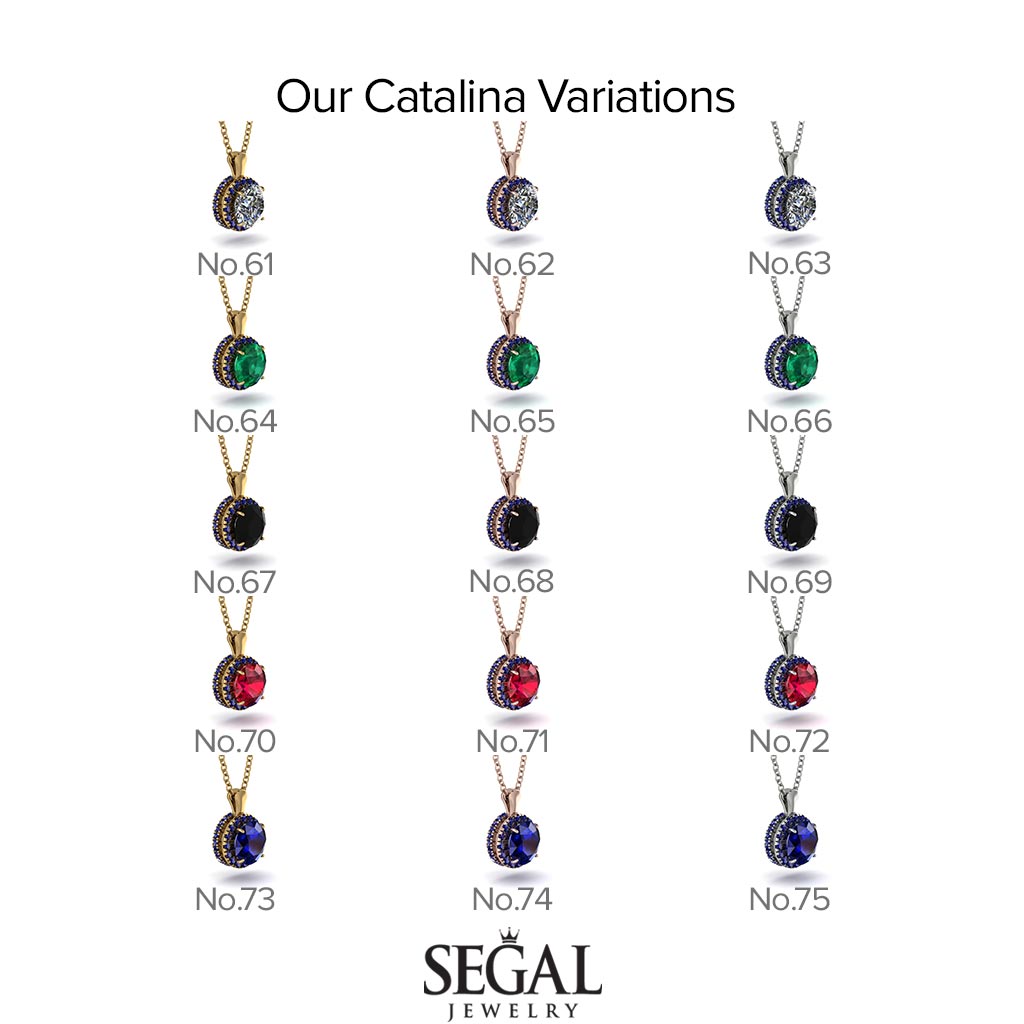 Hidden Halo Emerald Necklace - Catalina No. 35