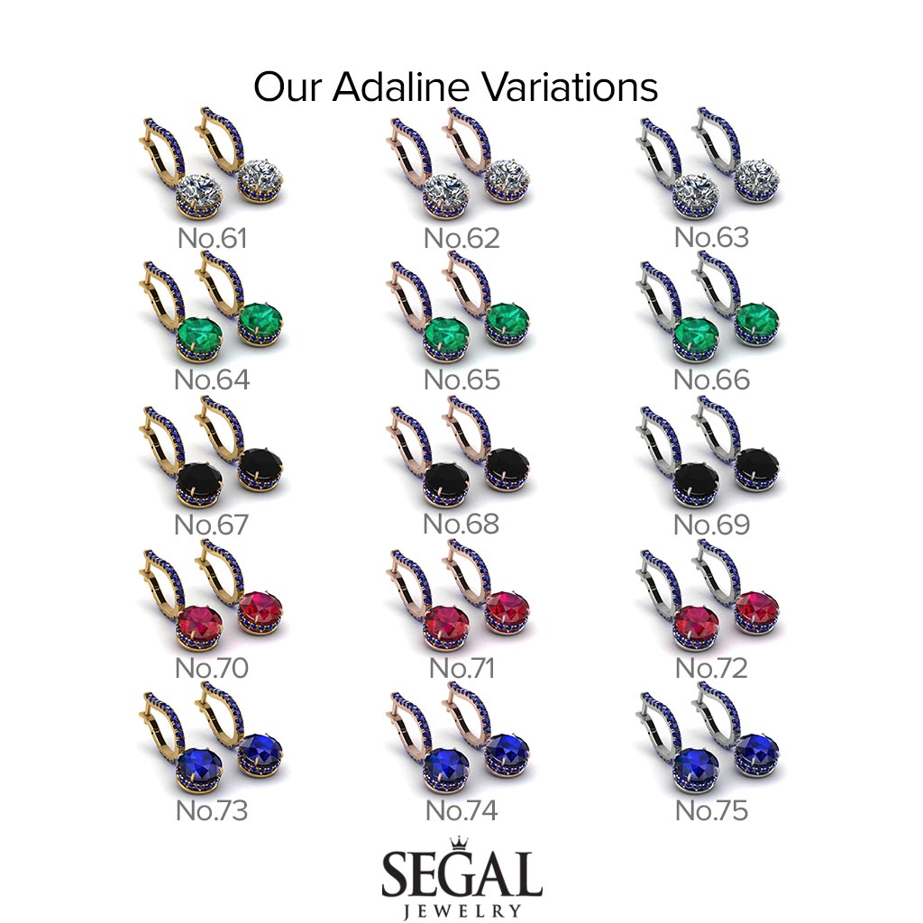 Diamond Dangle Earrings With Hidden Halo - Adaline No. 18