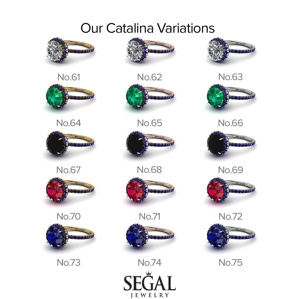 2ct Big Double Hidden Halo Ruby Engagement Ring - Catalina No. 10