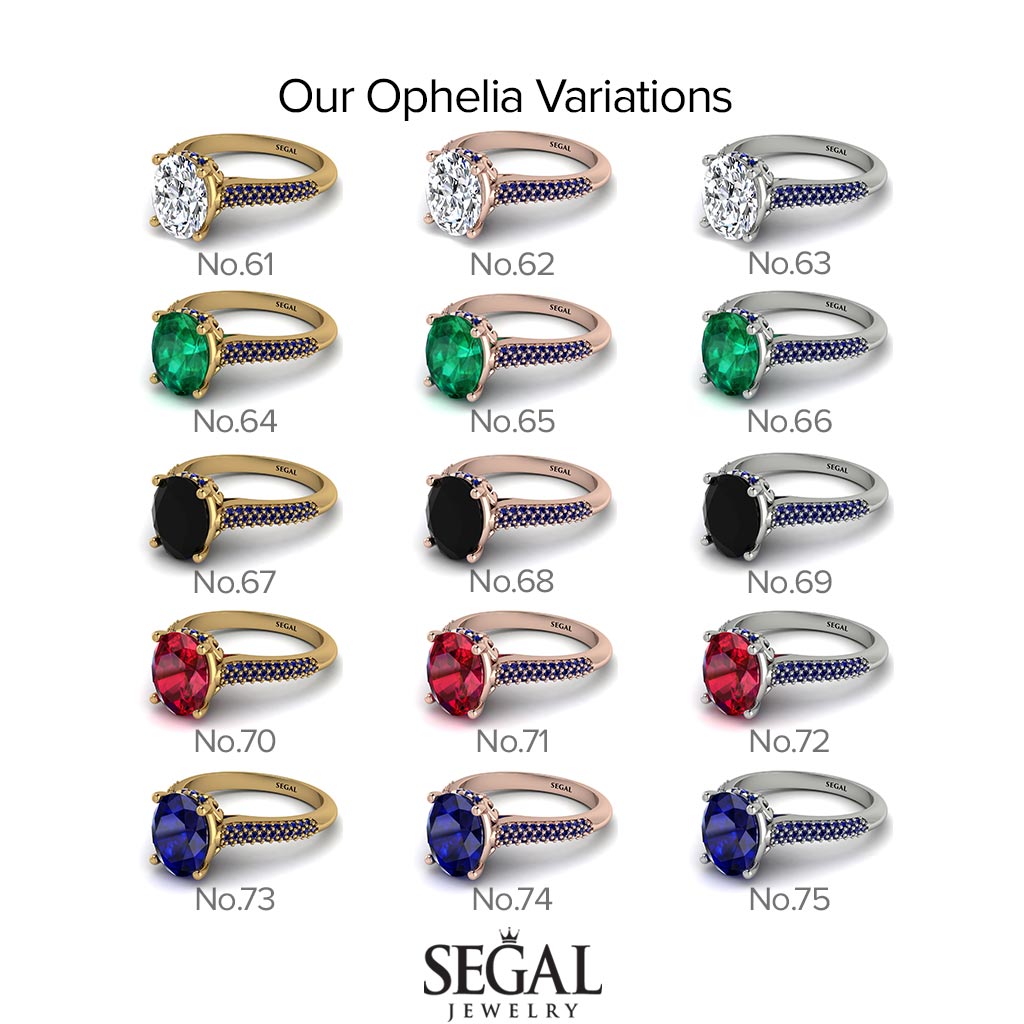 Two Tones Luxury Pave Oval Cut Diamond Engagement Ring With Hidden Stone - Ophelia No. 76