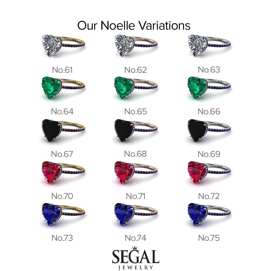 Heart Shape Black Diamond Ring - Noelle No. 39