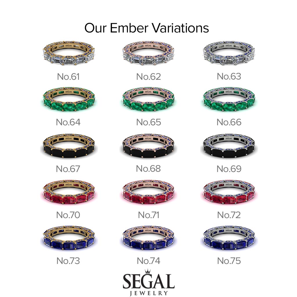 Eternity Emerald Hidden Diamonds Band - Ember No. 62