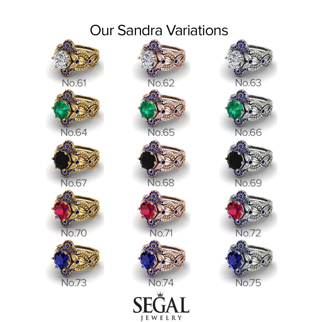Nature Inspired Diamond Bridal Set - Sandra No. 17