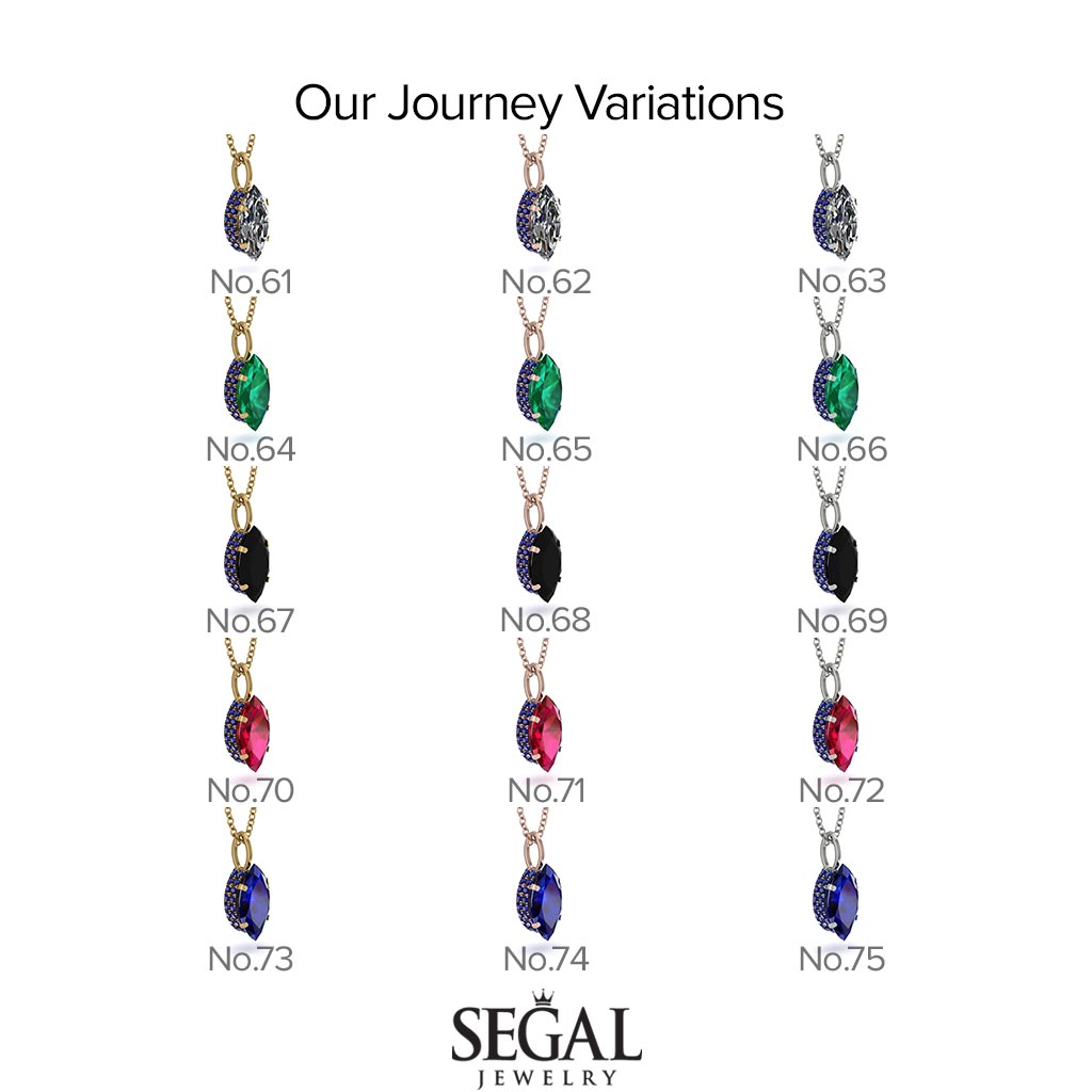 Hidden Halo Marquise Sapphire Necklace - Journey No. 73