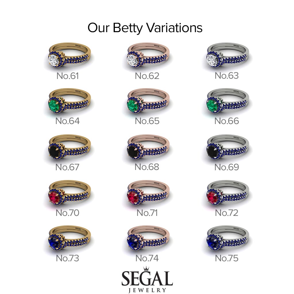 Brandy's second wedding band - Milgrain Halo Diamond Bridal Set - Betty No. 3000