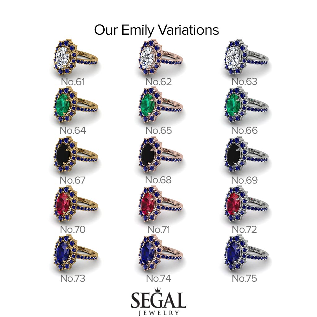 Glamorous Oval Diamond Ring - Emily No. 1