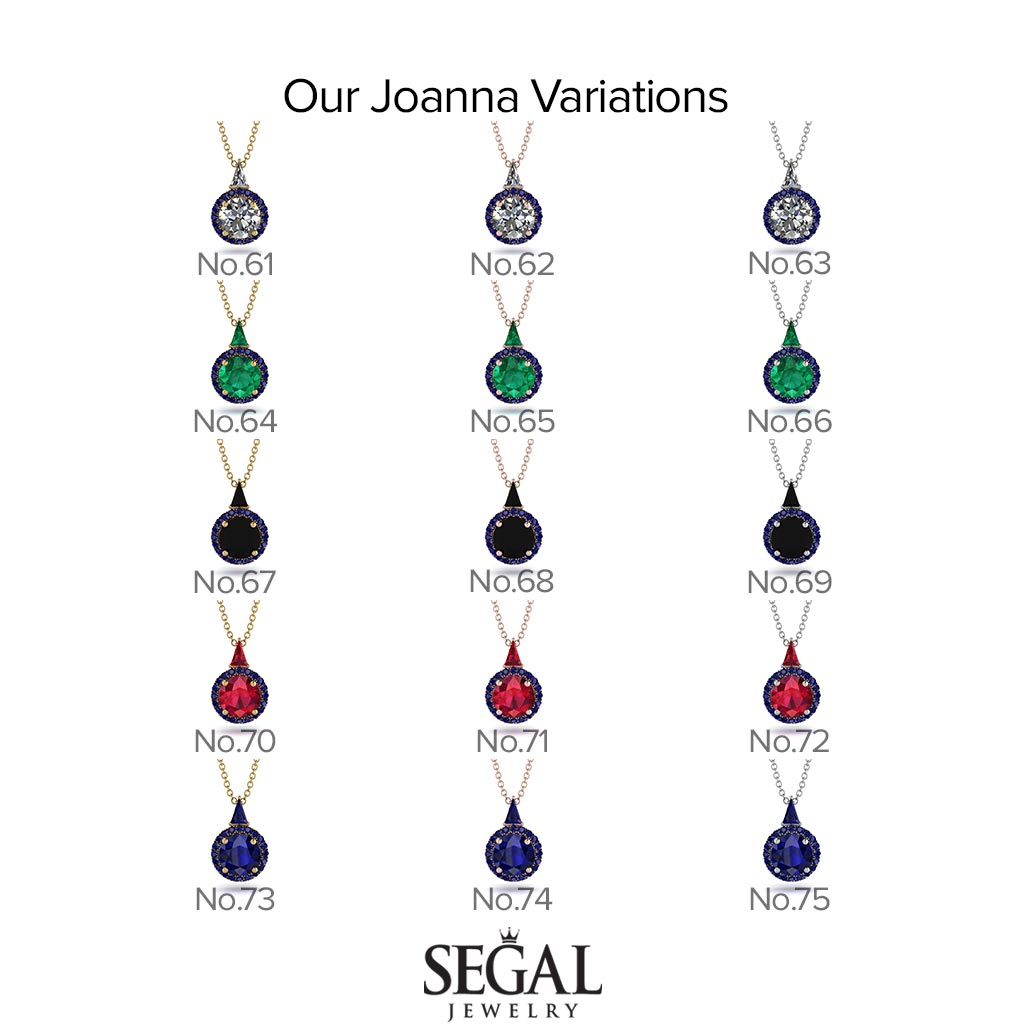 Hidden Halo Black Diamond Necklace - Joanna No. 24