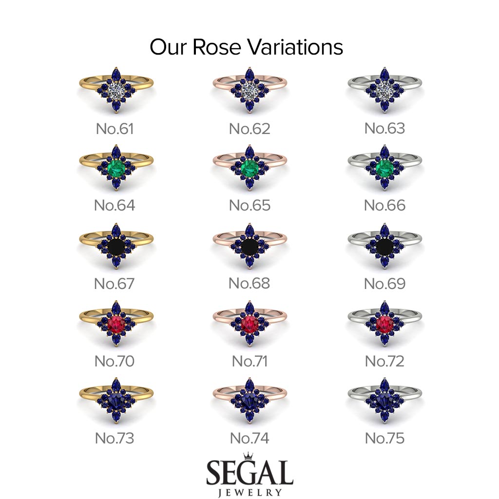 Compass Emerald Engagement Ring - Rose No. 65