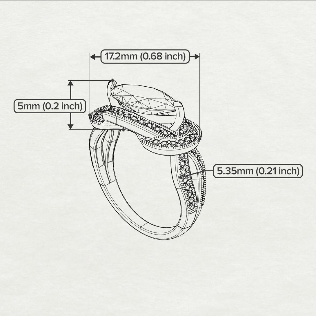 Milgrain Marquise Black Diamond Engagement Ring - Marley No. 8