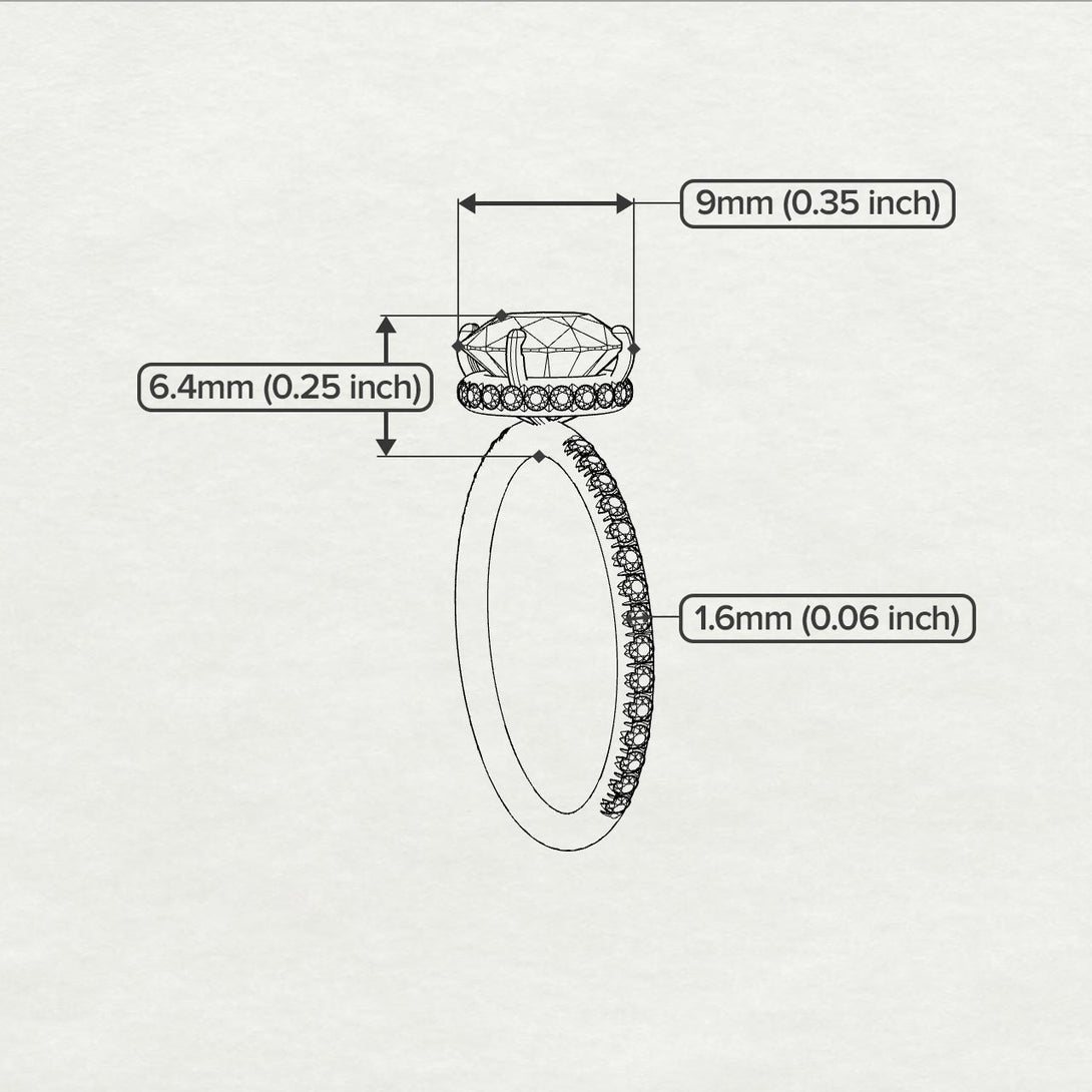 Hidden Halo Black Diamond Ring - Fiona No. 9
