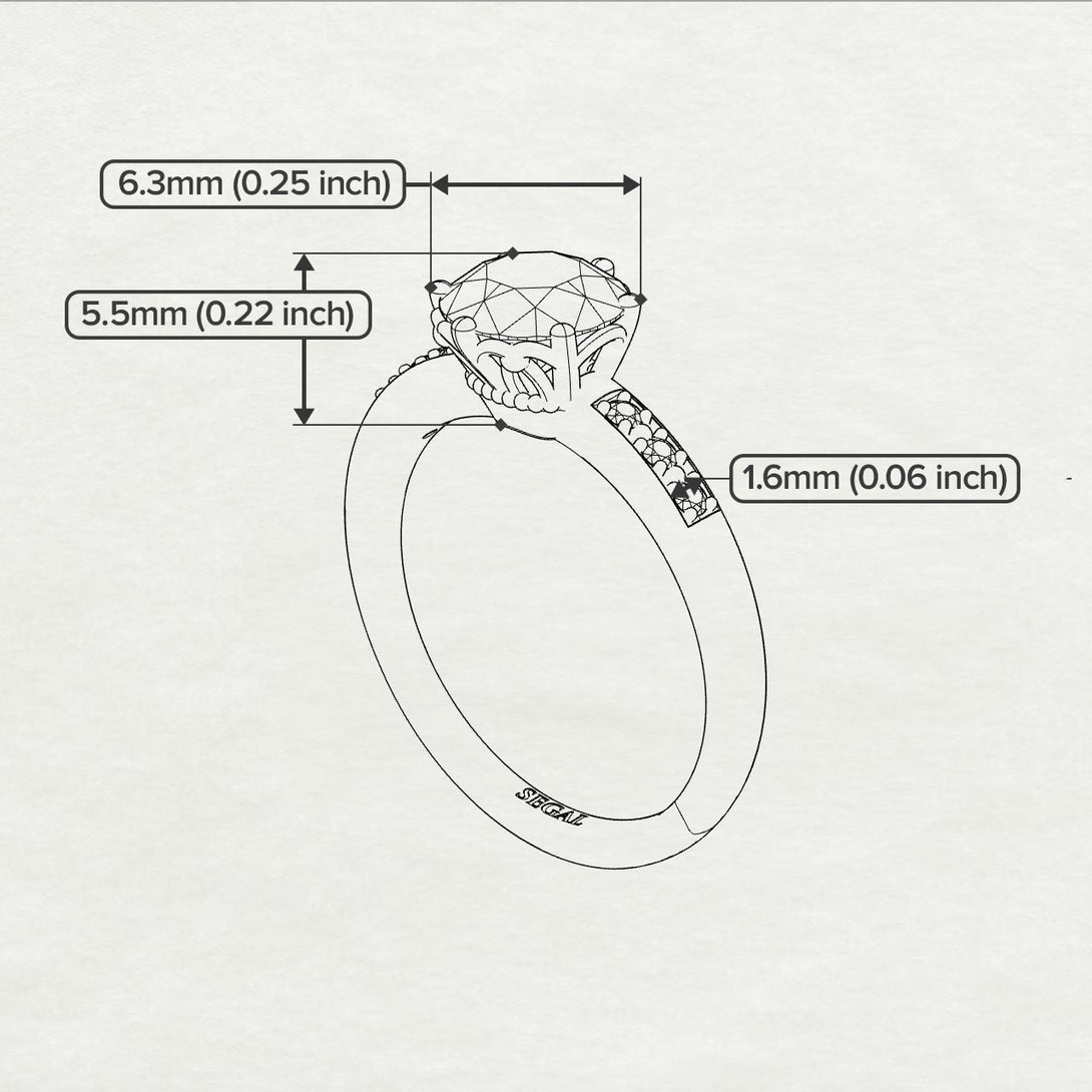 Two Tones Classic Black Diamond Vintage Ring - Olivia No. 35