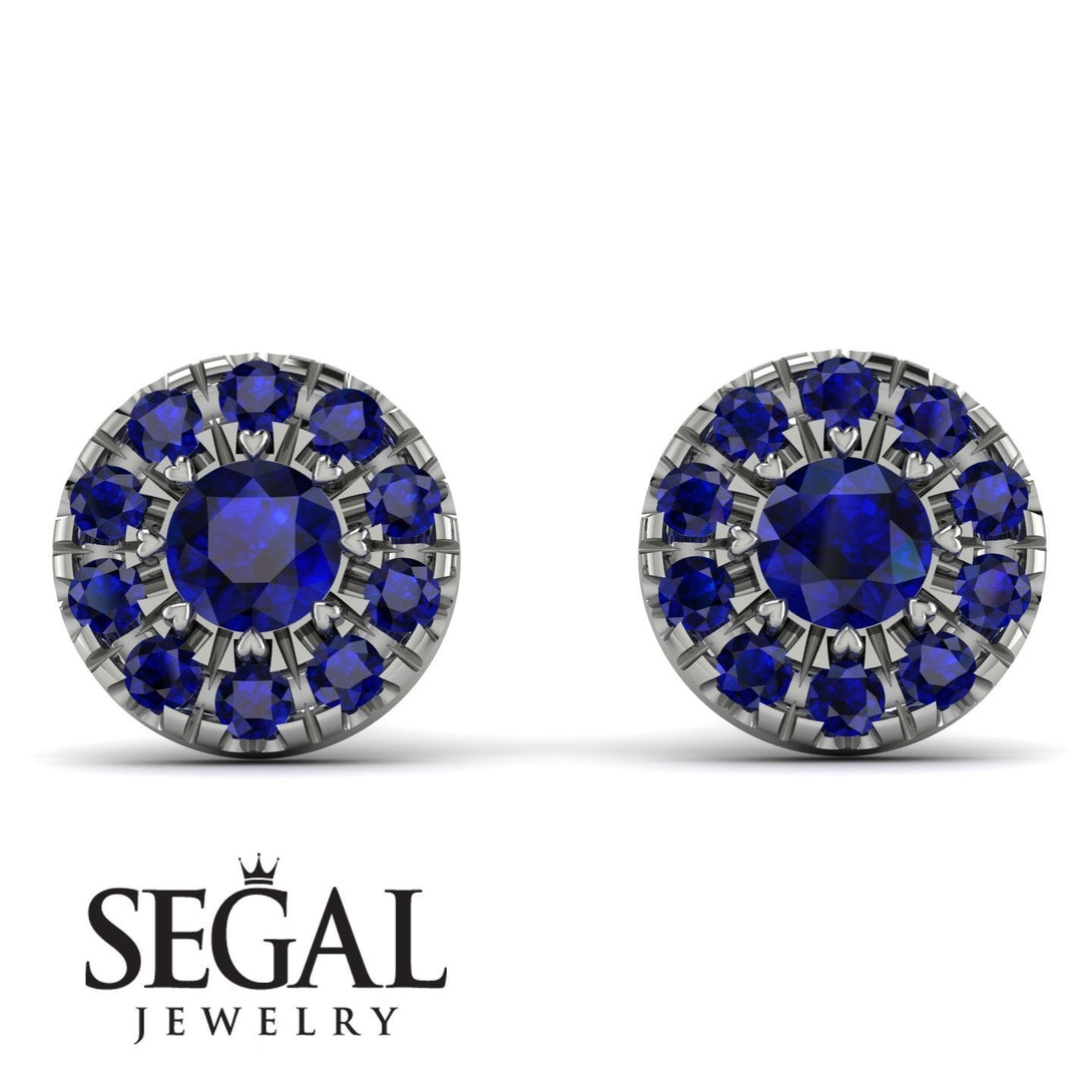 Halo Sapphire Earrings - Heaven No. 75