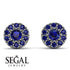 Halo Sapphire Earrings - Heaven No. 75
